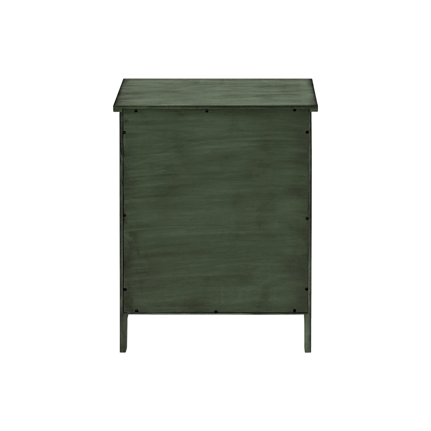 I 3948 - Table D'appoint, Table De Nuit, Tiroir De Rangement, Bout, Table D'appoint, Chambre À Coucher, Lampe, Rangement, Placage Vert Antique, Transitionnel - Simple Boutique