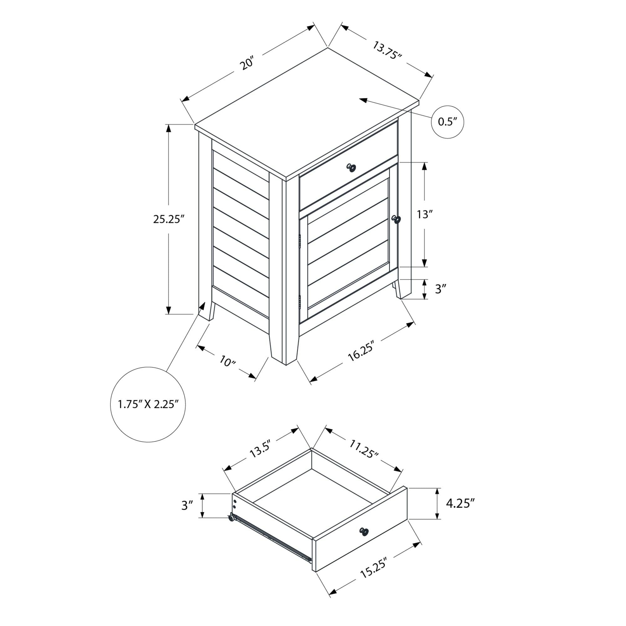 I 3949 - Table D'appoint, Table De Nuit, Tiroir De Rangement, Bout, Table D'appoint, Chambre À Coucher, Lampe, Rangement, Placage Bleu Antique, Transitionnel - Simple Boutique