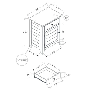 I 3949 - Table D'appoint, Table De Nuit, Tiroir De Rangement, Bout, Table D'appoint, Chambre À Coucher, Lampe, Rangement, Placage Bleu Antique, Transitionnel - Simple Boutique