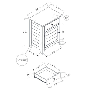 I 3950 - Table D'appoint, Table De Nuit, Tiroir De Rangement, Bout, Table D'appoint, Chambre À Coucher, Lampe, Rangement, Placage Gris, Transitionnel - Simple Boutique
