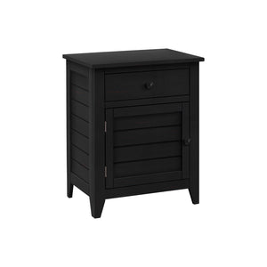 I 3951 - Table D'appoint, Table De Nuit, Tiroir De Rangement, Bout, Table D'appoint, Chambre À Coucher, Lampe, Rangement, Placage Noir, Transitionnel - Simple Boutique
