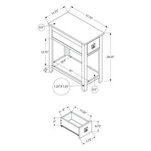 I 3953 - Table D'appoint, Bout, Table D'appoint, Table De Nuit, Chambre À Coucher, Étroit, Tiroir De Rangement, Placage Brun, Transitionnel - Simple Boutique