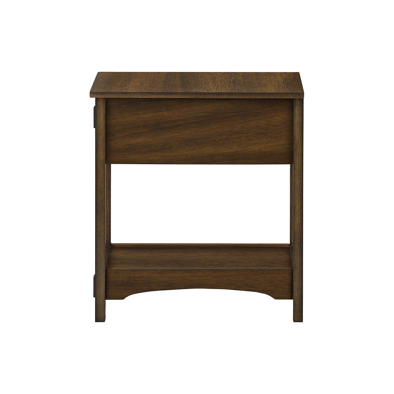 I 3955 - Table D'appoint, Bout, Table D'appoint, Table De Nuit, 2 Niveaux, Étroit, Tiroir De Rangement, Placage Brun, Transitionnel - Simple Boutique