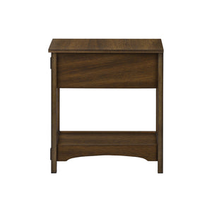 I 3955 - Table D'appoint, Bout, Table D'appoint, Table De Nuit, 2 Niveaux, Étroit, Tiroir De Rangement, Placage Brun, Transitionnel - Simple Boutique