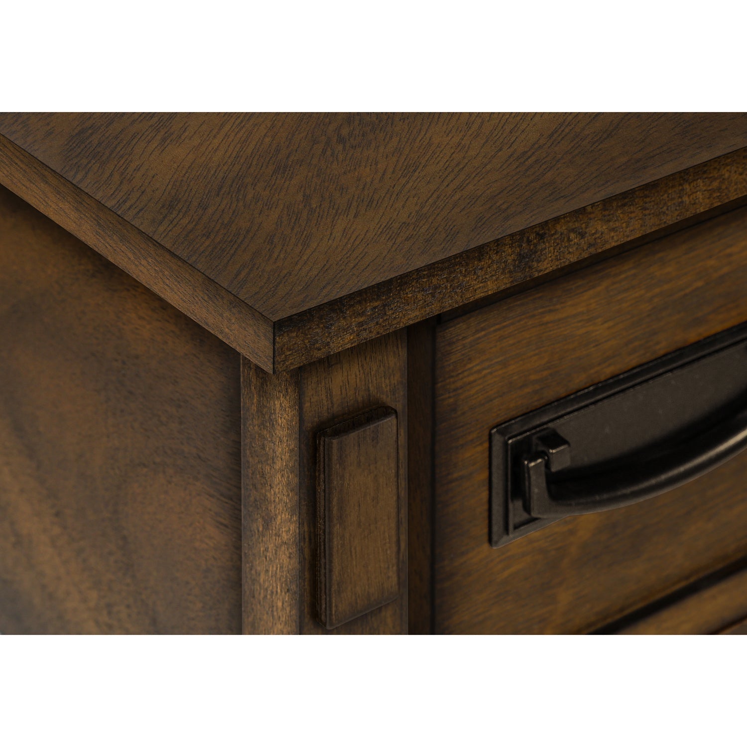 I 3955 - Table D'appoint, Bout, Table D'appoint, Table De Nuit, 2 Niveaux, Étroit, Tiroir De Rangement, Placage Brun, Transitionnel - Simple Boutique