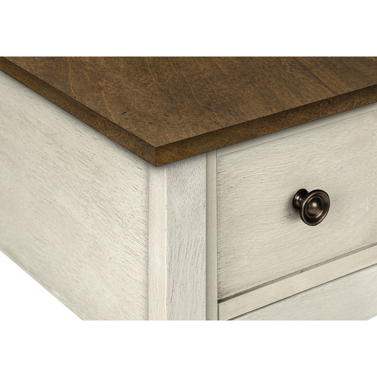 I 3962 - Table D'appoint, Bout, Table D'appoint, 2 Niveaux, Étroit, Chambre À Coucher, Lampe, Tiroir De Rangement, Placage Blanc Antique, Placage Brun, Transitionnel - Simple Boutique