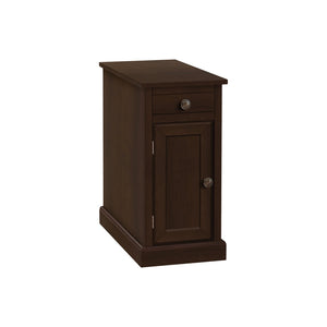 I 3964 - Table D'appoint, Bout, Table D'appoint, Table De Nuit, Étroit, Chambre À Coucher, Lampe, Tiroir De Rangement, Placage Brun, Traditionnel - Simple Boutique