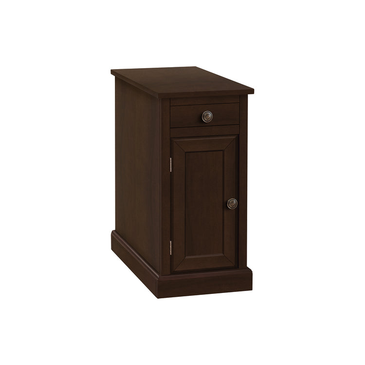 I 3964 - Table D'appoint, Bout, Table D'appoint, Table De Nuit, Étroit, Chambre À Coucher, Lampe, Tiroir De Rangement, Placage Brun, Traditionnel - Simple Boutique