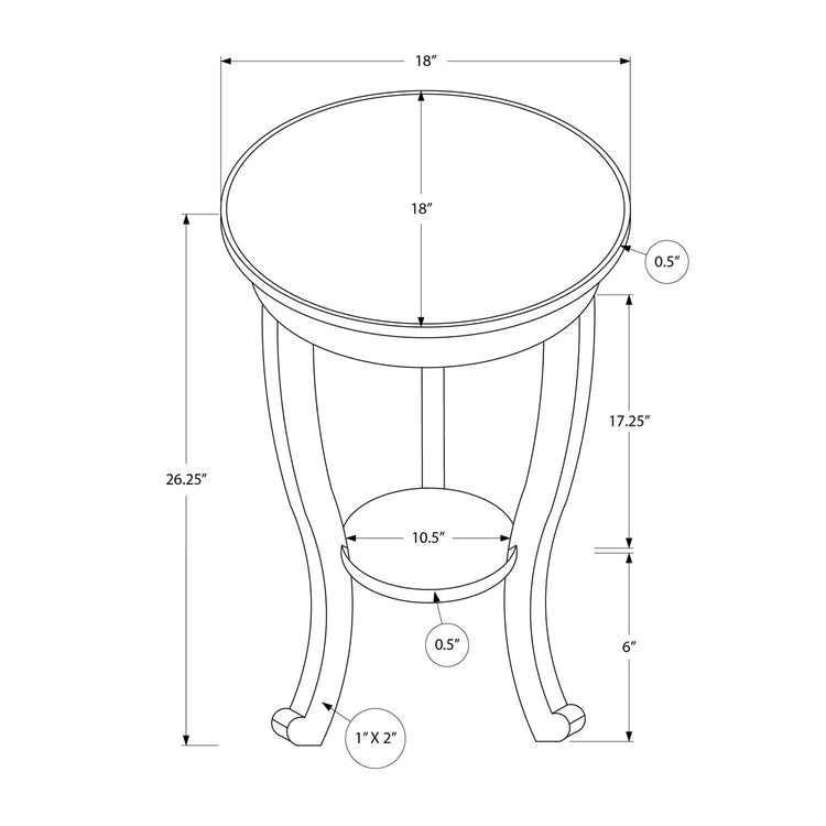 I 3974 - Table D'appoint, 2 Niveaux, Chambre À Coucher, Bout, Lampe, Table De Nuit, Rond, Table D'appoint, Placage Brun, Traditionnel - Simple Boutique