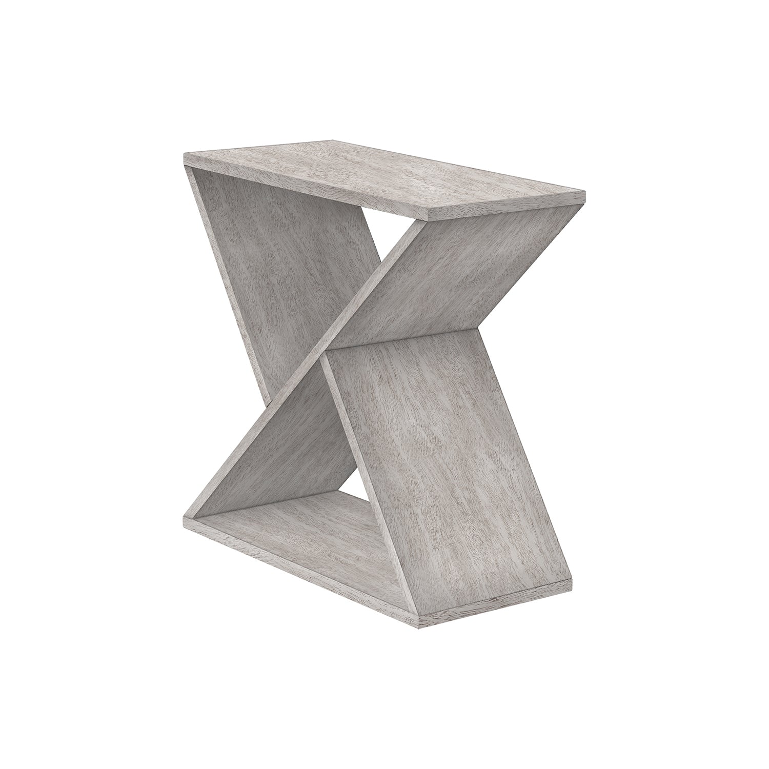 I 3980 - Table D'appoint, Coté, Bout, Table De Nuit, Étroit, Petit, Chambre À Coucher, Salon, Lampe, Placage Gris, Contemporain - Simple Boutique