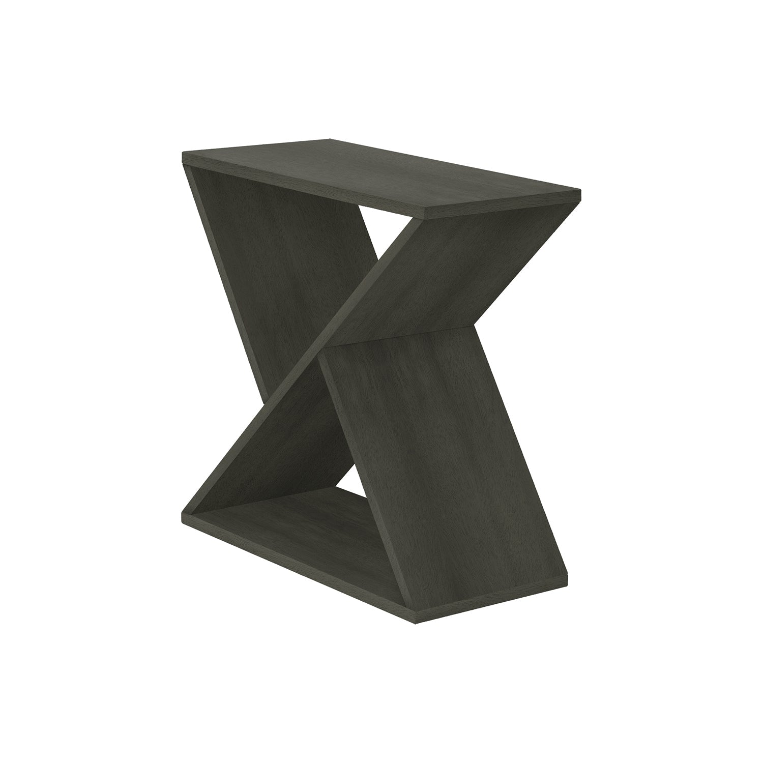 I 3982 - Table D'appoint, Coté, Bout, Table De Nuit, Étroit, Petit, Chambre À Coucher, Salon, Lampe, Placage Vert Foncé, Contemporain - Simple Boutique