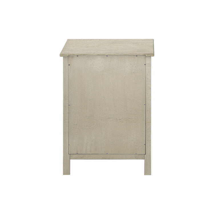 I 3984 - Table D'appoint, Bout, Table D'appoint, 2 Niveaux, Chambre À Coucher, Table De Nuit, Lampe, Tiroir De Rangement, Placage Blanc Antique, Transitionnel - Simple Boutique