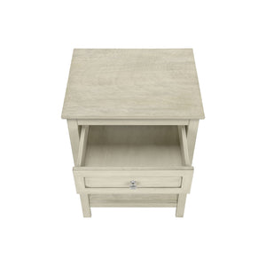 I 3984 - Table D'appoint, Bout, Table D'appoint, 2 Niveaux, Chambre À Coucher, Table De Nuit, Lampe, Tiroir De Rangement, Placage Blanc Antique, Transitionnel - Simple Boutique