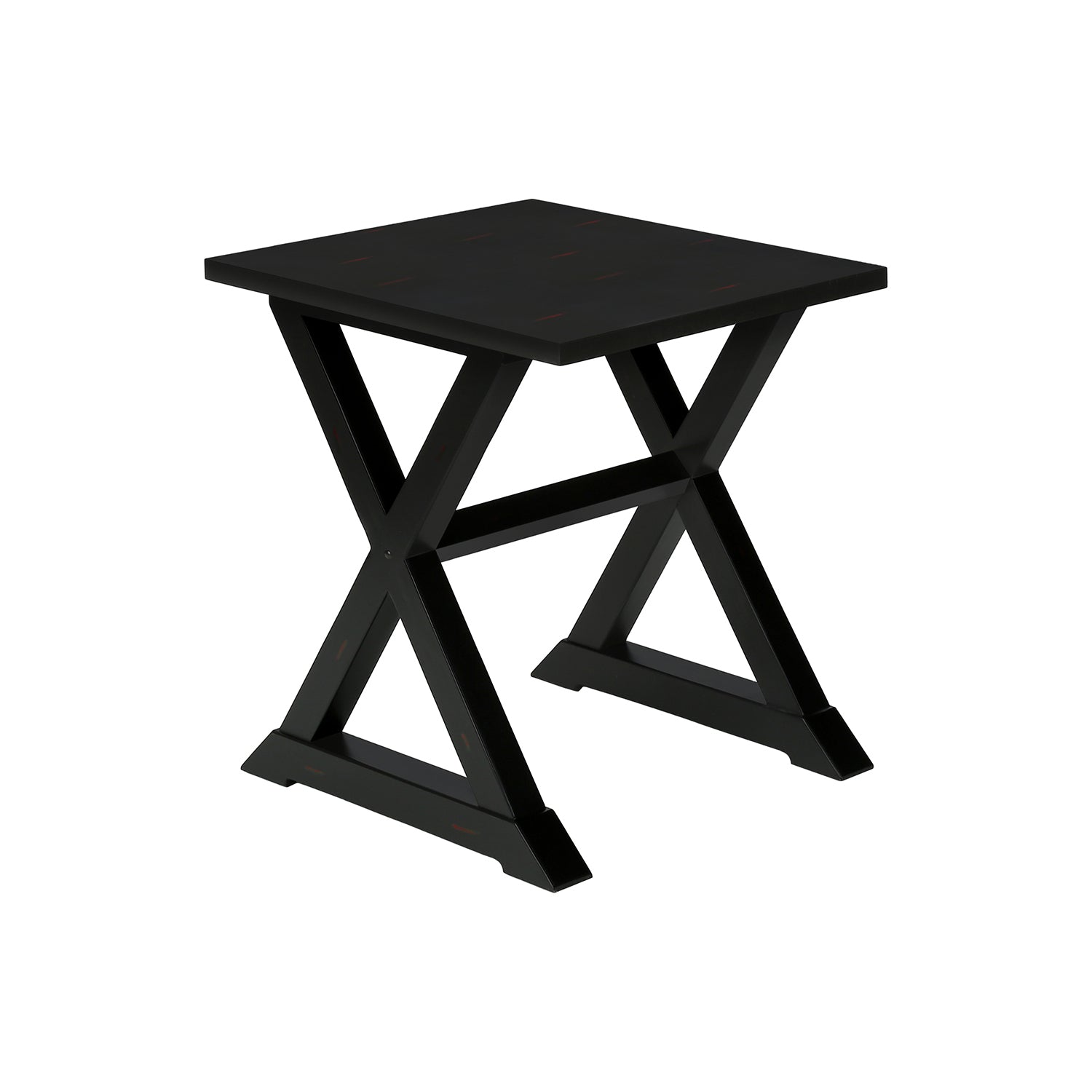 I 3987 - Table D'appoint, Bout, Table D'appoint, Carré, Table De Nuit, Chambre À Coucher, Lampe, Placage Noir, Transitionnel - Simple Boutique