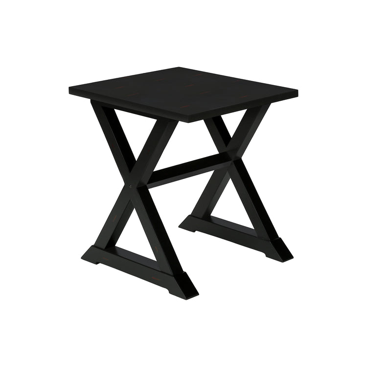 I 3987 - Table D'appoint, Bout, Table D'appoint, Carré, Table De Nuit, Chambre À Coucher, Lampe, Placage Noir, Transitionnel - Simple Boutique