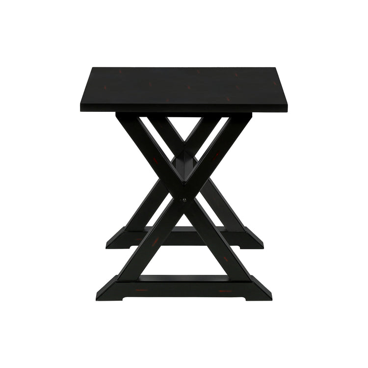 I 3987 - Table D'appoint, Bout, Table D'appoint, Carré, Table De Nuit, Chambre À Coucher, Lampe, Placage Noir, Transitionnel - Simple Boutique