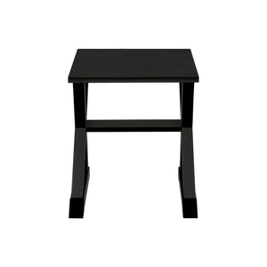 I 3987 - Table D'appoint, Bout, Table D'appoint, Carré, Table De Nuit, Chambre À Coucher, Lampe, Placage Noir, Transitionnel - Simple Boutique