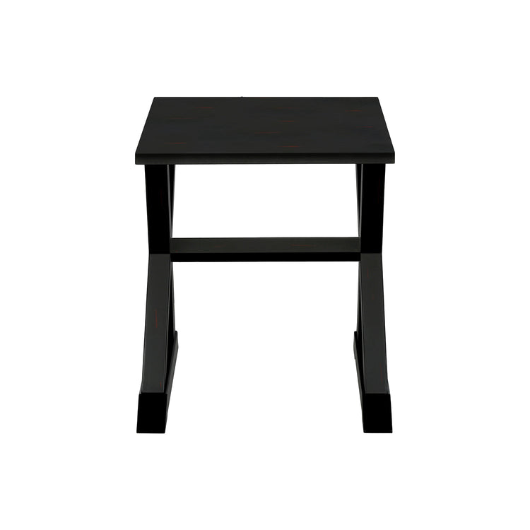 I 3987 - Table D'appoint, Bout, Table D'appoint, Carré, Table De Nuit, Chambre À Coucher, Lampe, Placage Noir, Transitionnel - Simple Boutique