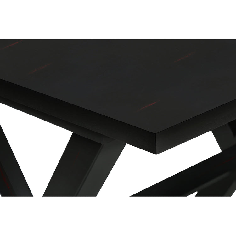 I 3987 - Table D'appoint, Bout, Table D'appoint, Carré, Table De Nuit, Chambre À Coucher, Lampe, Placage Noir, Transitionnel - Simple Boutique