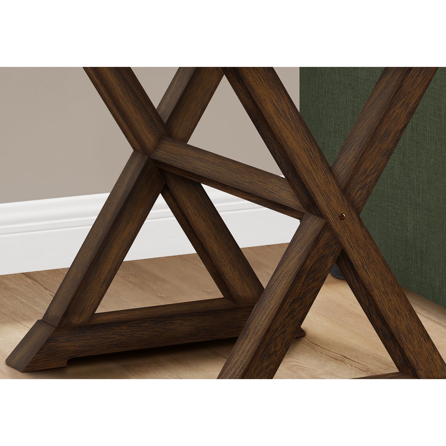 I 3988 - Table D'appoint, Bout, Table D'appoint, Carré, Table De Nuit, Chambre À Coucher, Lampe, Placage Brun, Transitionnel - Simple Boutique