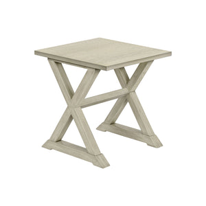 I 3989 - Table D'appoint, Bout, Table D'appoint, Carré, Table De Nuit, Chambre À Coucher, Lampe, Placage Blanc Antique, Transitionnel - Simple Boutique