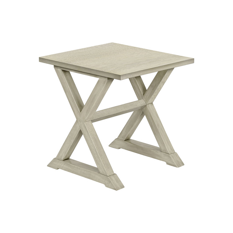 I 3989 - Table D'appoint, Bout, Table D'appoint, Carré, Table De Nuit, Chambre À Coucher, Lampe, Placage Blanc Antique, Transitionnel - Simple Boutique