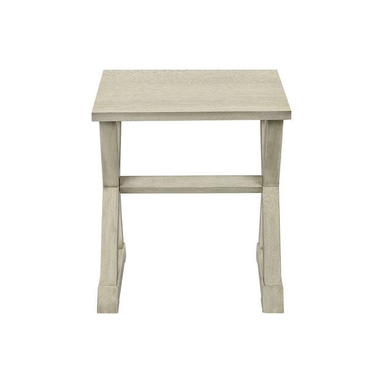 I 3989 - Table D'appoint, Bout, Table D'appoint, Carré, Table De Nuit, Chambre À Coucher, Lampe, Placage Blanc Antique, Transitionnel - Simple Boutique