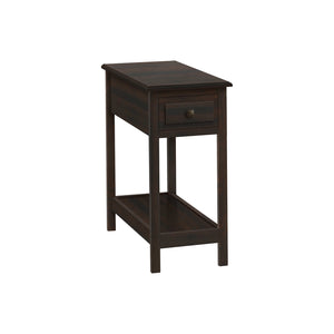 I 3990 - Table D'appoint, 2 Niveaux, Bout, Table D'appoint, Étroit, Table De Nuit, Chambre À Coucher, Tiroir De Rangement, Lampe, Placage Brun, Transitionnel - Simple Boutique