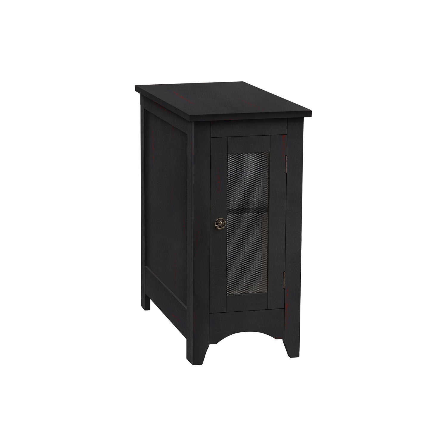 I 3995 - Table D'appoint, Bout, Table D'appoint, Étroit, Table De Nuit, Chambre À Coucher, Lampe, Rangement, Placage Noir, Transitionnel - Simple Boutique