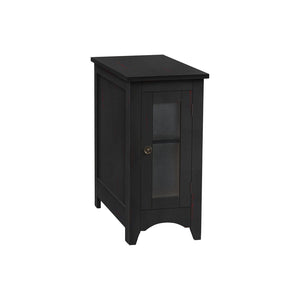 I 3995 - Table D'appoint, Bout, Table D'appoint, Étroit, Table De Nuit, Chambre À Coucher, Lampe, Rangement, Placage Noir, Transitionnel - Simple Boutique