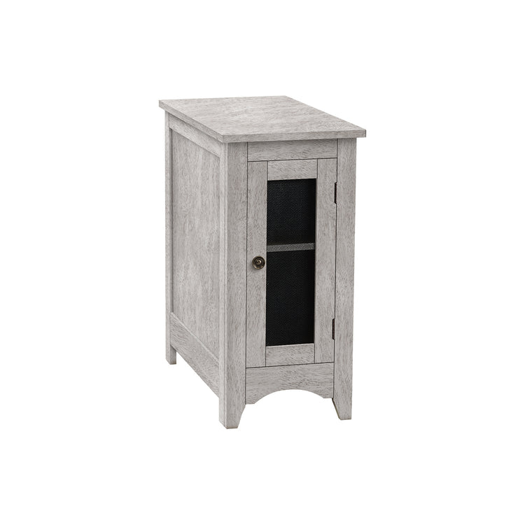 I 3996 - Table D'appoint, Bout, Table D'appoint, Étroit, Table De Nuit, Chambre À Coucher, Lampe, Rangement, Placage Gris, Transitionnel - Simple Boutique