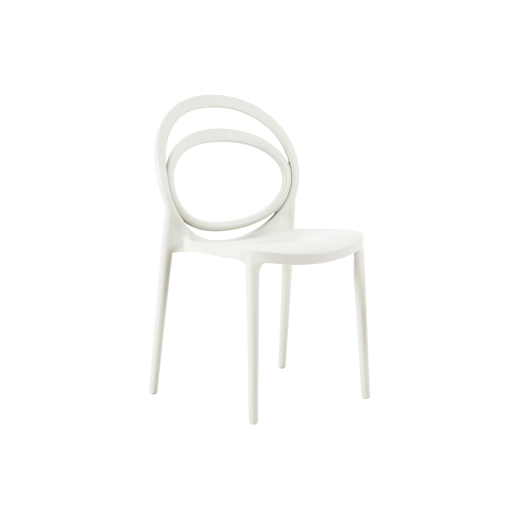 I 4005 - Chaise D'exterieur, 32''H, Chaise De Salle À Manger Empilable, Chaises De Patio, , Blanc, Contemporain, Moderne - Simple Boutique