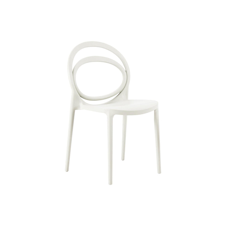 I 4005 - Chaise D'exterieur, 32''H, Chaise De Salle À Manger Empilable, Chaises De Patio, , Blanc, Contemporain, Moderne - Simple Boutique