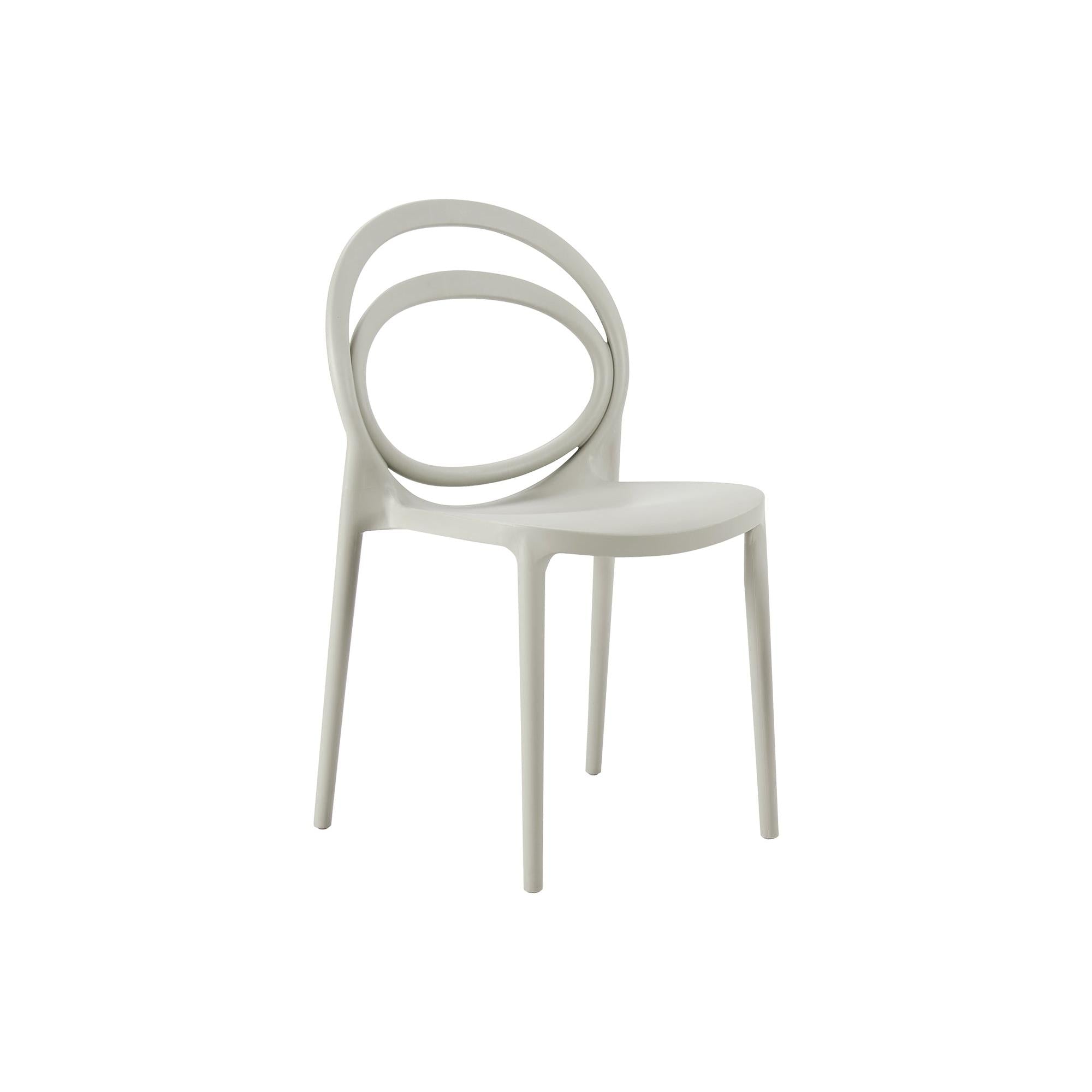 I 4006 - Chaise D'exterieur, 32''H, Chaise De Salle À Manger Empilable, Chaises De Patio, , Gris Clair, Contemporain, Moderne - Simple Boutique