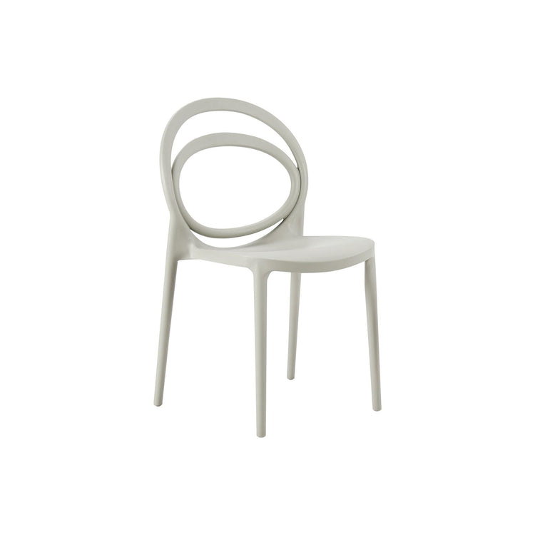 I 4006 - Chaise D'exterieur, 32''H, Chaise De Salle À Manger Empilable, Chaises De Patio, , Gris Clair, Contemporain, Moderne - Simple Boutique