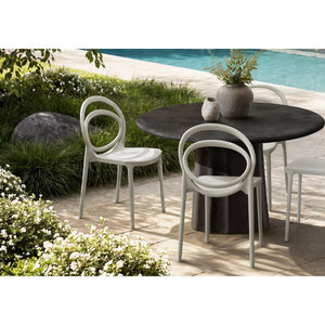 I 4006 - Chaise D'exterieur, 32''H, Chaise De Salle À Manger Empilable, Chaises De Patio, , Gris Clair, Contemporain, Moderne - Simple Boutique