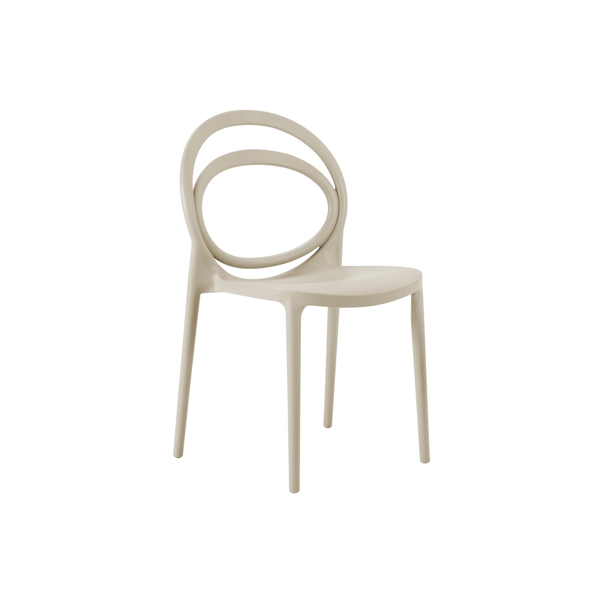 I 4007 - Chaise D'exterieur, 32''H, Chaise De Salle À Manger Empilable, Chaises De Patio, , Taupe Naturel, Contemporain, Moderne - Simple Boutique