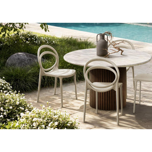 I 4007 - Chaise D'exterieur, 32''H, Chaise De Salle À Manger Empilable, Chaises De Patio, , Taupe Naturel, Contemporain, Moderne - Simple Boutique