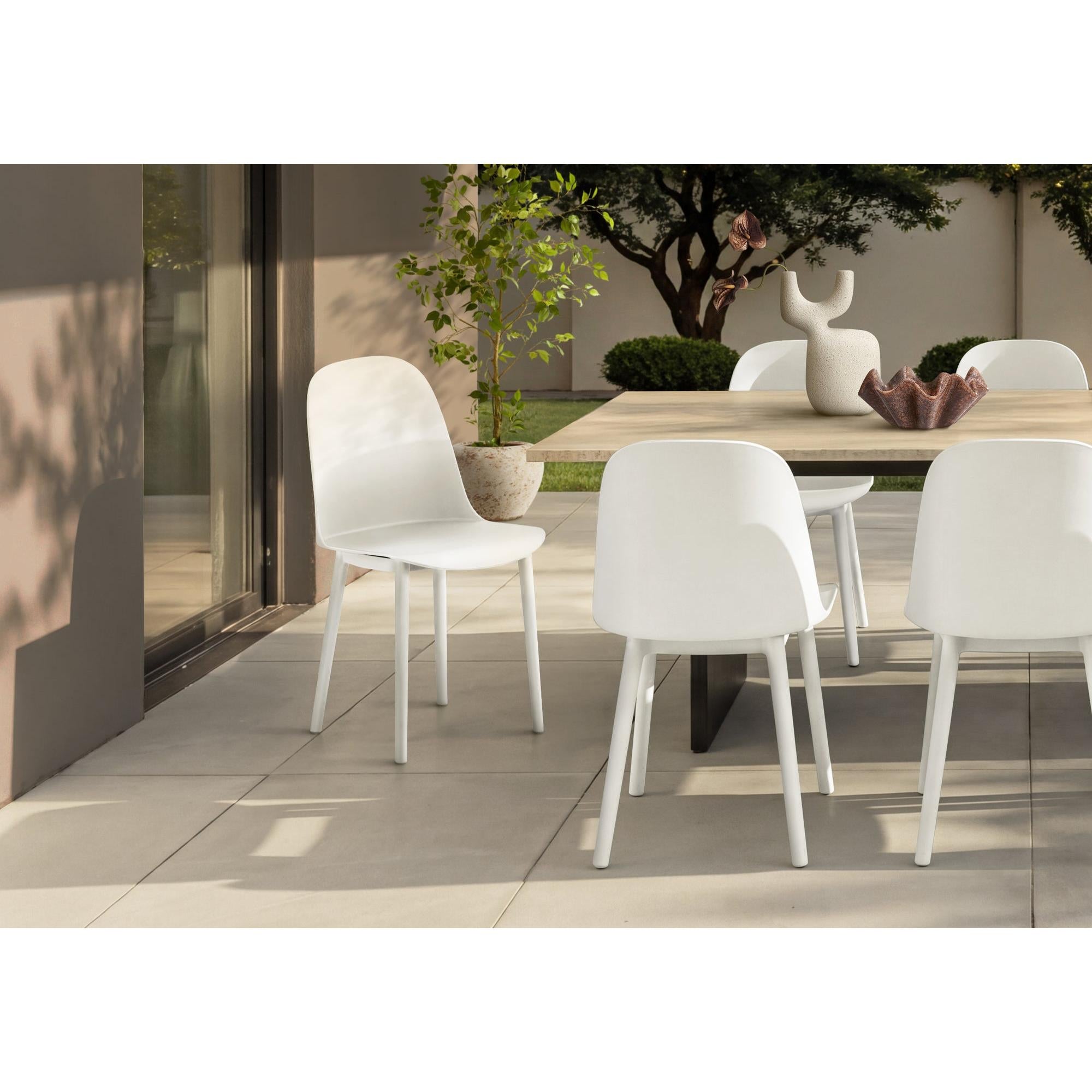 I 4010 - Chaise D'exterieur, 33''H, Chaises De Patio, , Blanc, Contemporain, Moderne - Simple Boutique