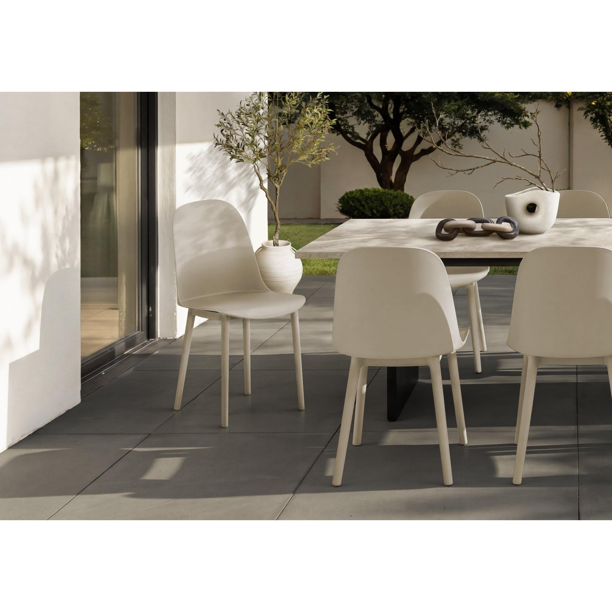 I 4012 - Chaise D'exterieur, 33''H, Chaises De Patio, , Taupe Naturel, Contemporain, Moderne - Simple Boutique