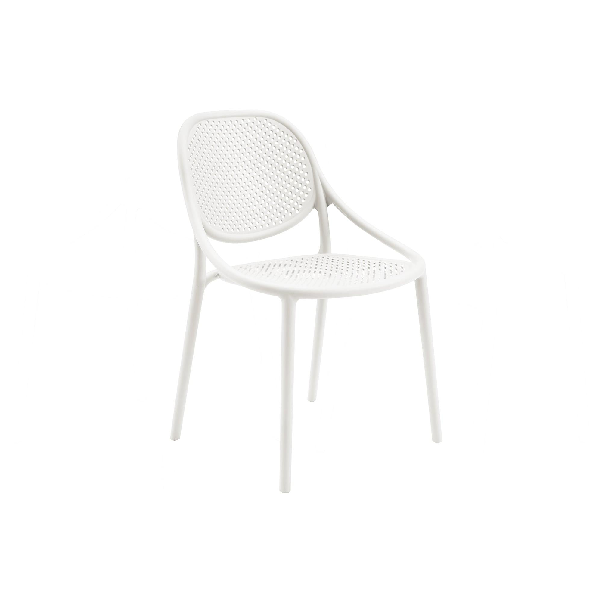 I 4015 - Chaise D'exterieur, 32''H, Chaise Empilable Avec Accoudoirs Pour Salle À Manger, Chaises De Patio, , Blanc, Contemporain, Moderne - Simple Boutique