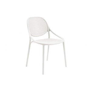 I 4015 - Chaise D'exterieur, 32''H, Chaise Empilable Avec Accoudoirs Pour Salle À Manger, Chaises De Patio, , Blanc, Contemporain, Moderne - Simple Boutique