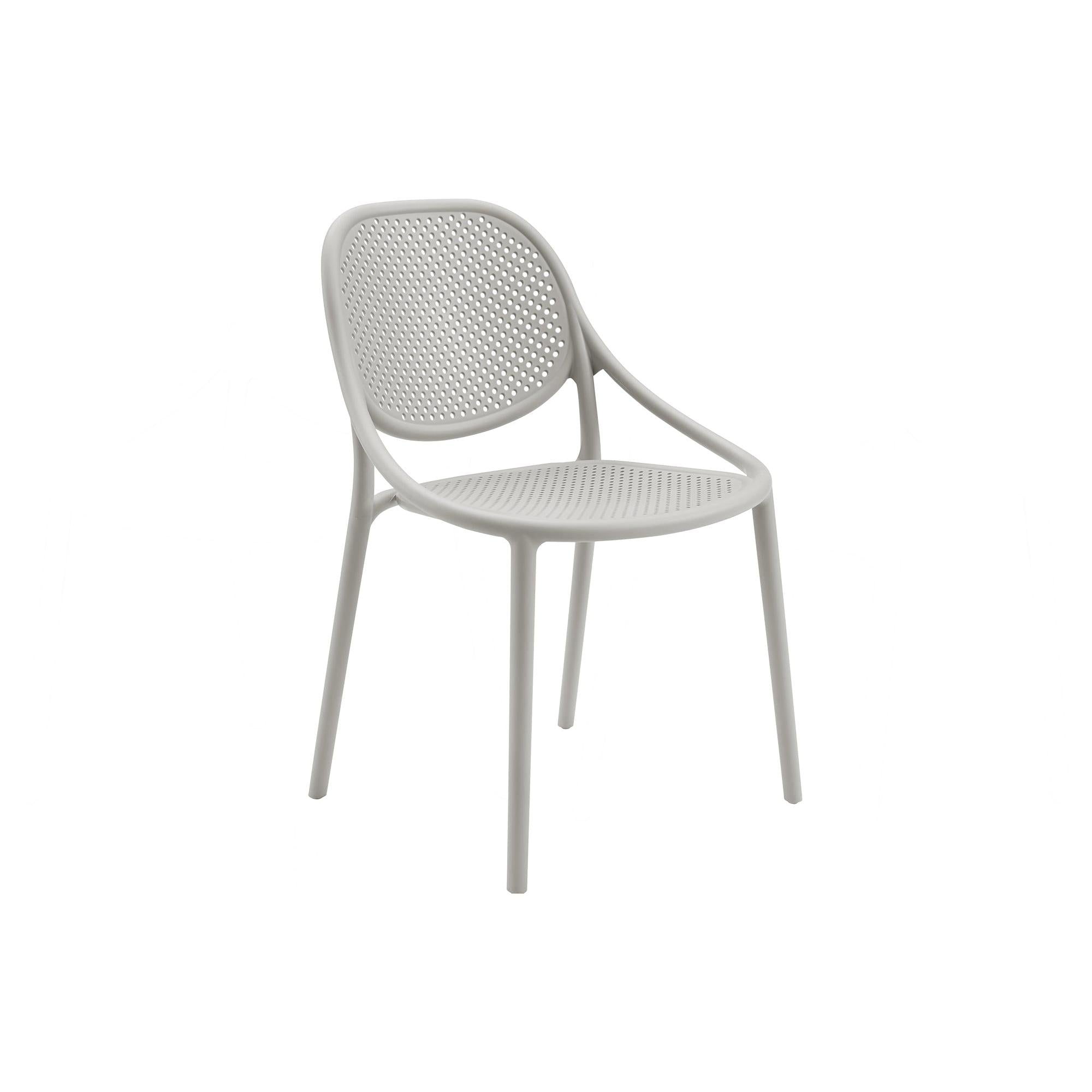 I 4016 - Chaise D'exterieur, 32''H, Chaise Empilable Avec Accoudoirs Pour Salle À Manger, Chaises De Patio, , Gris Clair, Contemporain, Moderne - Simple Boutique