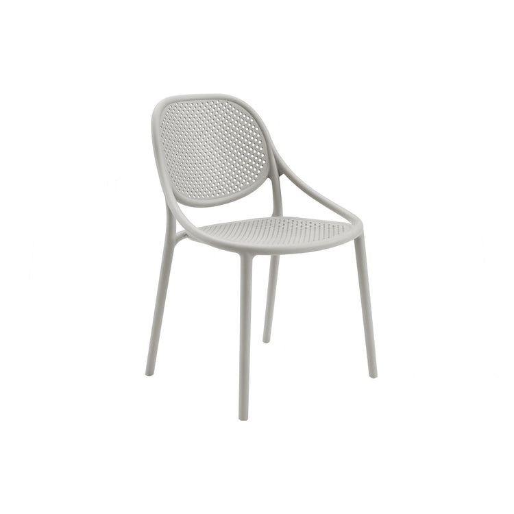 I 4016 - Chaise D'exterieur, 32''H, Chaise Empilable Avec Accoudoirs Pour Salle À Manger, Chaises De Patio, , Gris Clair, Contemporain, Moderne - Simple Boutique
