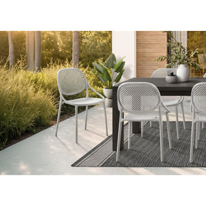 I 4016 - Chaise D'exterieur, 32''H, Chaise Empilable Avec Accoudoirs Pour Salle À Manger, Chaises De Patio, , Gris Clair, Contemporain, Moderne - Simple Boutique
