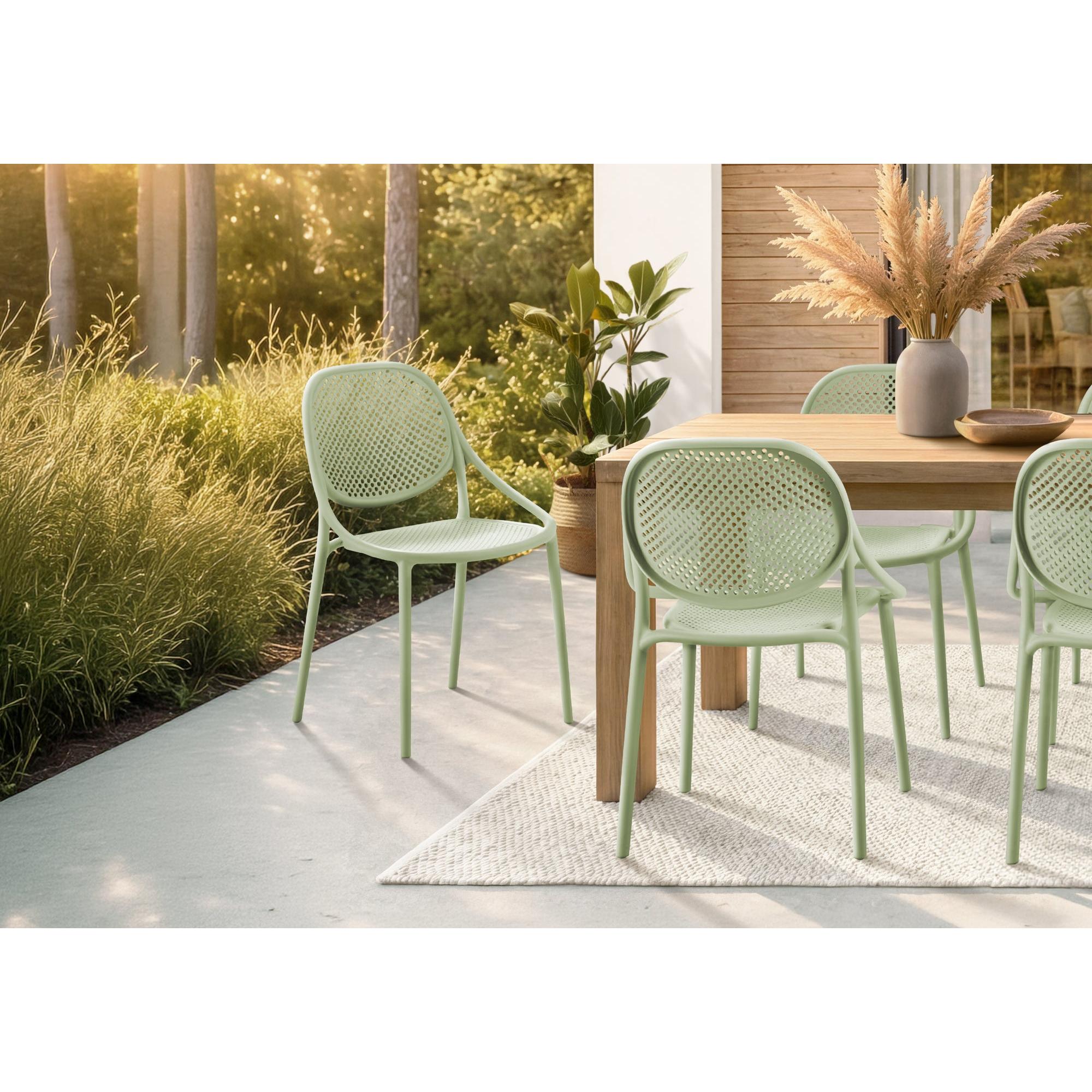 I 4018 - Chaise D'exterieur, 32''H, Chaise Empilable Avec Accoudoirs Pour Salle À Manger, Chaises De Patio, , Contemporain, Moderne - Simple Boutique