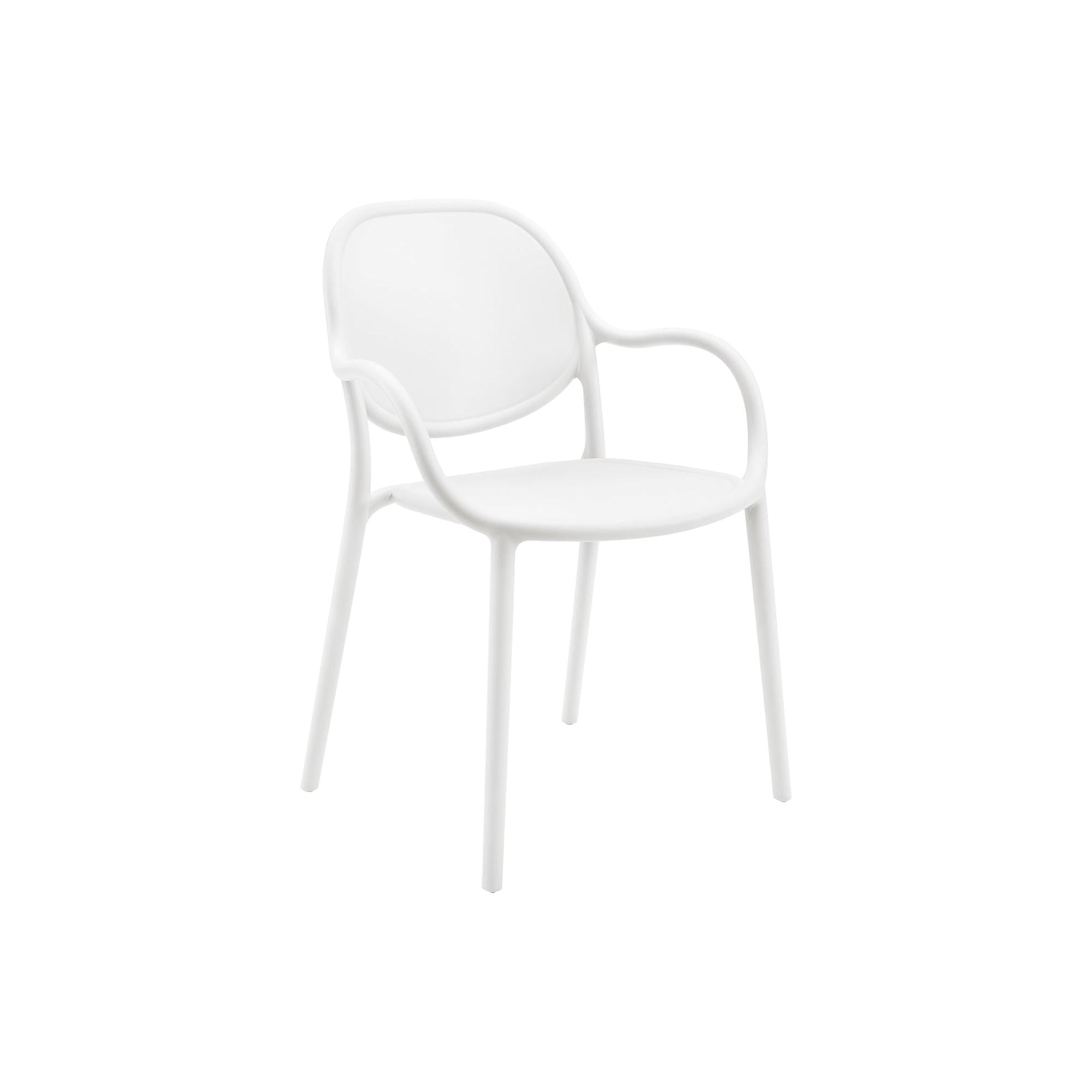 I 4020 - Chaise D'exterieur, 32''H, Chaise Empilable Avec Accoudoirs Pour Salle À Manger, Chaises De Patio, , Blanc, Contemporain, Moderne - Simple Boutique