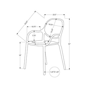 I 4020 - Chaise D'exterieur, 32''H, Chaise Empilable Avec Accoudoirs Pour Salle À Manger, Chaises De Patio, , Blanc, Contemporain, Moderne - Simple Boutique