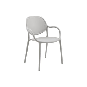 I 4021 - Chaise D'exterieur, 32''H, Chaise Empilable Avec Accoudoirs Pour Salle À Manger, Chaises De Patio, , Gris Clair, Contemporain, Moderne - Simple Boutique