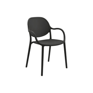 I 4024 - Chaise D'exterieur, 32''H, Chaise Empilable Avec Accoudoirs Pour Salle À Manger, Chaises De Patio, , Noir, Contemporain, Moderne - Simple Boutique